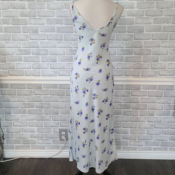 ASOS Blue Floral Maxi Slip Dress Romantic Feminine Fairy Cottage Lightweight 4 - Picture 3 of 9